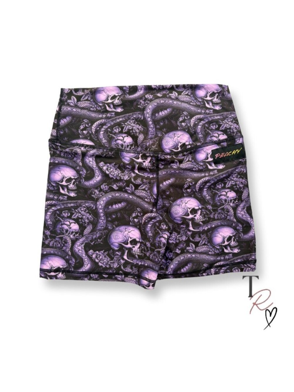 Peachy Athletic NWT Halycon Goth Skull Snake Bike Athletic Shorts Medium
